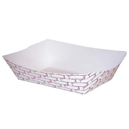 300 3# Red Weave Food Tray (500)