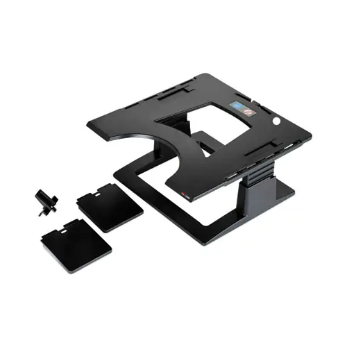 3M™ Adjustable Notebook Riser, 13" x 13", Black, Adjustable Height