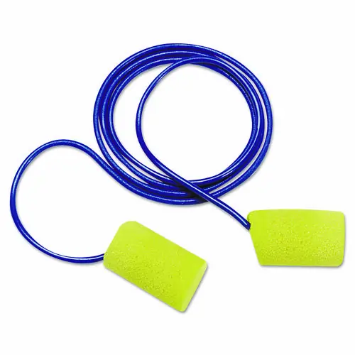 3M™ E-A-R Classic Foam Earplugs, Metal Detectable, Corded, Poly Bag, 200 Pairs