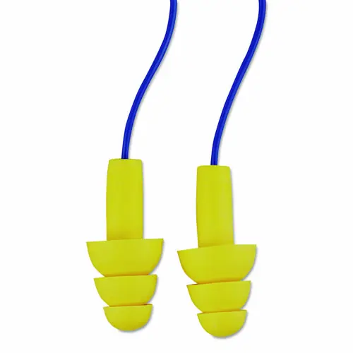 3M™ E-A-R UltraFit Reusable Earplugs, Corded, 25 dB NRR, Blue/Yellow, 200 Pairs