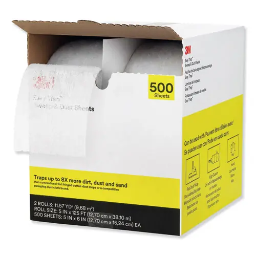 3M™ Easy Trap Duster, 5" x 125 ft, White, 250 Sheets/Roll, 2 Rolls/Carton