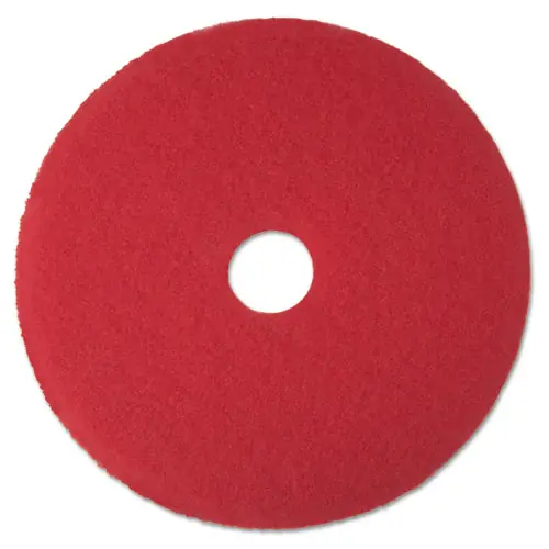 3M™ Low-Speed Buffer Floor Pads 5100, 16" Diameter, Red, 5/Carton