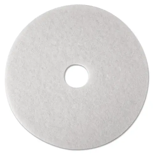 3M™ Low-Speed Super Polishing Floor Pads 4100, 27" Diameter, White, 5/Carton