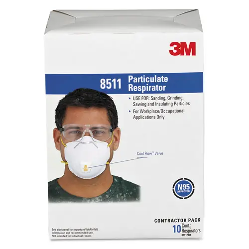 3M™ Particulate Respirator w/Cool Flow Exhalation Valve, Standard Size, 10/Box
