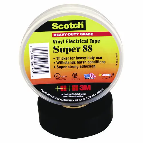 3M™ Scotch 88 Super Vinyl Electrical Tape, 0.75" x 66 ft, Black