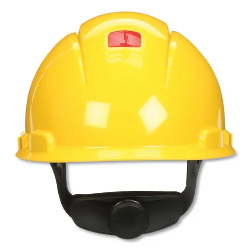 3M™ SecureFit Hard Hat with Uvicator, Four-Point Ratchet Suspension, Yellow