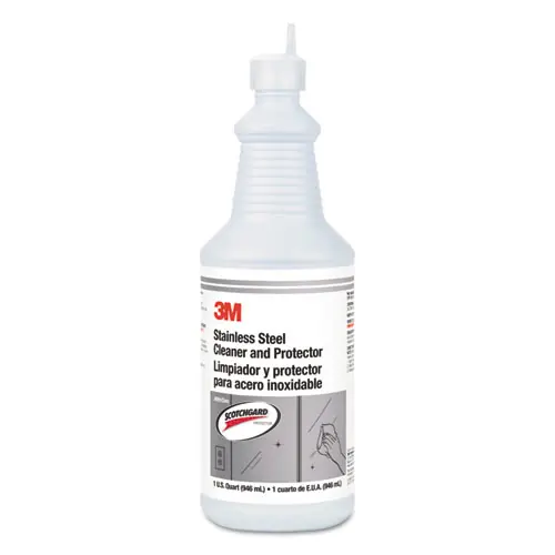 3M™ Stainless Steel Cleaner and Polish, Unscented, 32 oz Bottle, 6/Carton