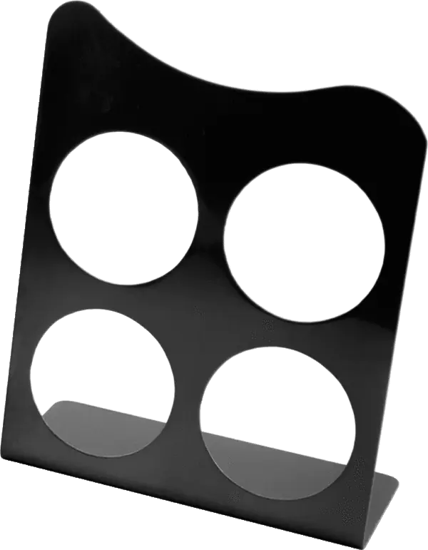 4 Cup K-Cup® Holder, Flared (curved top), Black Powdercoat Stainless Steel Finish