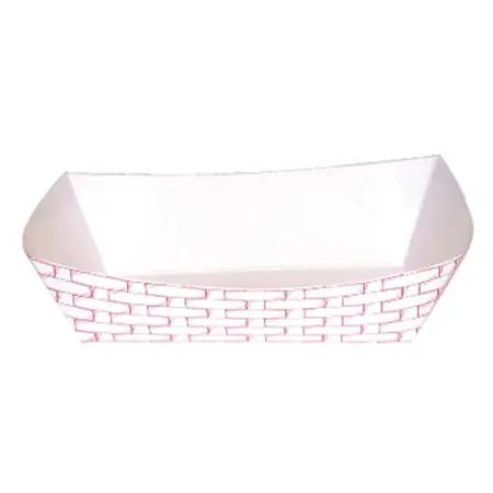 500 5# Red Weave Food Tray (500)