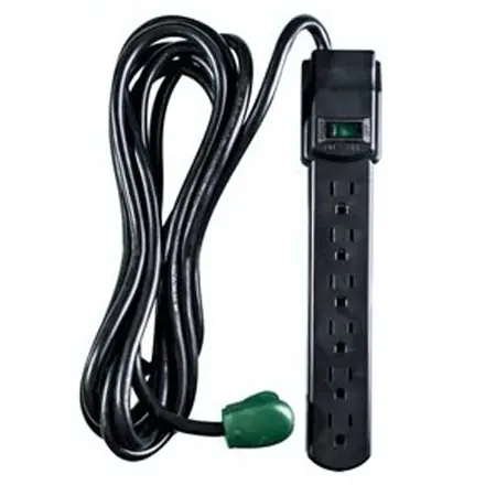 6 FT Power Strip Surge Protector – Black
