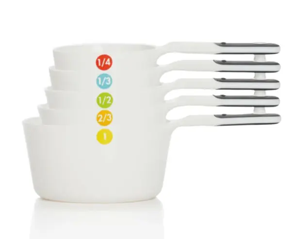 6 Piece Plastic Measuring Cups Set – White