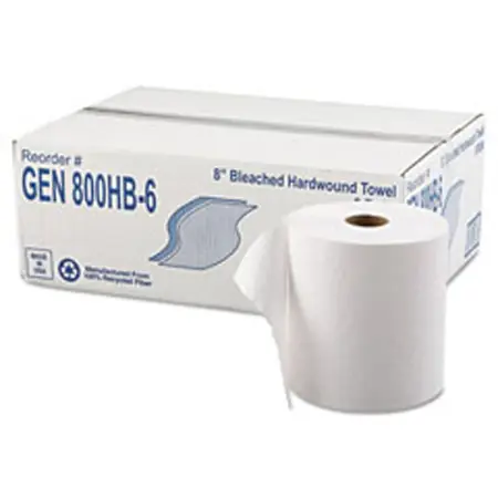 8" Bleached Hardwound Towel 700' WE
