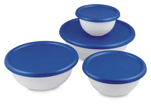 8 Piece Plastic Mixing Bowl Set with Lids