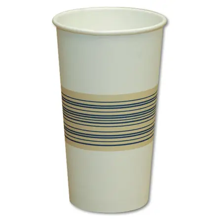 8oz Paper Hot Cup with Blue & Yellow Midband