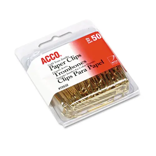 ACCO Gold Tone Paper Clips
