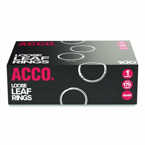 ACCO Metal Book Rings, 1" Diameter, 100/Box