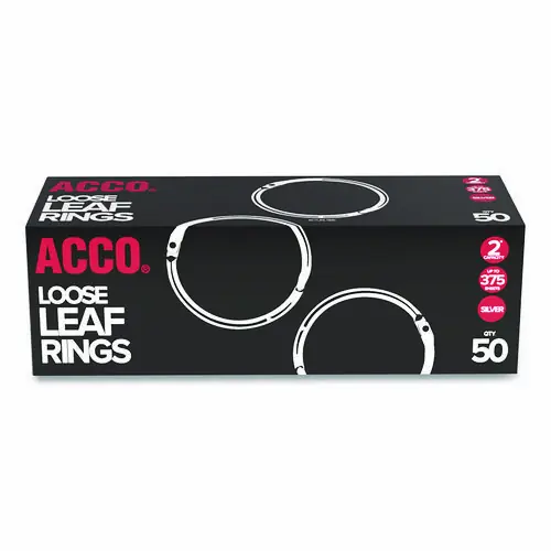 ACCO Metal Book Rings, 2" Diameter, 50/Box