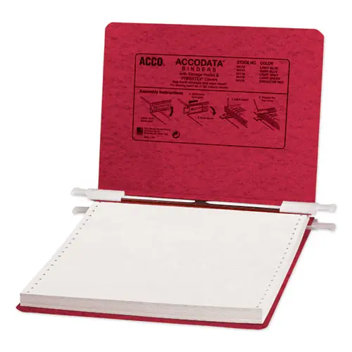 ACCO PRESSTEX Covers with Storage Hooks, 2 Posts, 6" Capacity, 9.5 x 11, Executive Red