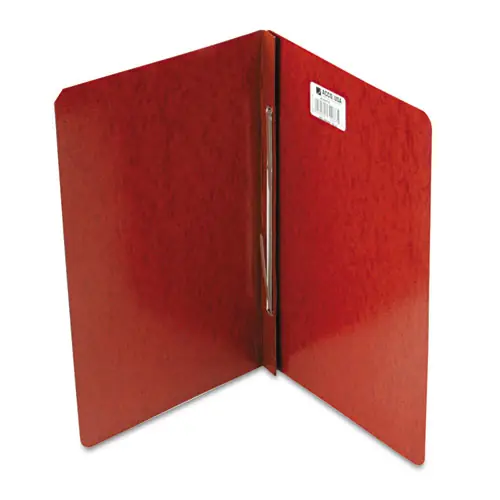 ACCO PRESSTEX Report Cover with Tyvek Reinforced Hinge, Side Bound, Two-Piece Prong Fastener, 3" Capacity, 14 x 8.5, Red/Red