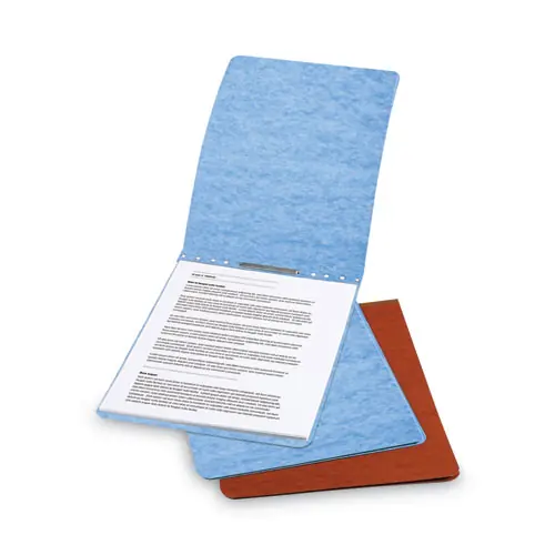 ACCO PRESSTEX Report Cover with Tyvek Reinforced Hinge, Top Bound, Two-Piece Prong Fastener, 2" Capacity, 8.5 x 11, Light Blue