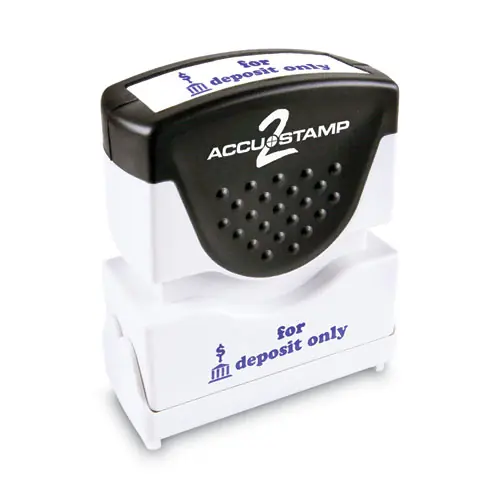 ACCUSTAMP2® Pre-Inked Shutter Stamp, Blue, FOR DEPOSIT ONLY