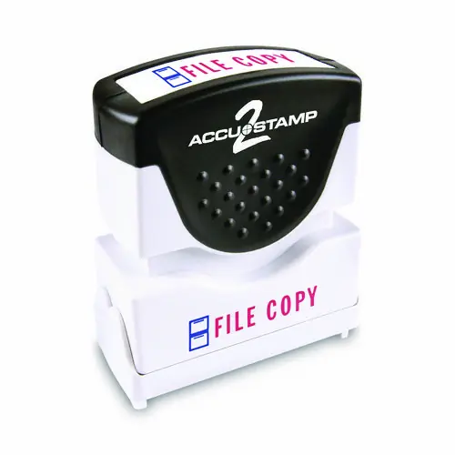 ACCUSTAMP2® Pre-Inked Shutter Stamp, Red/Blue, FILE COPY
