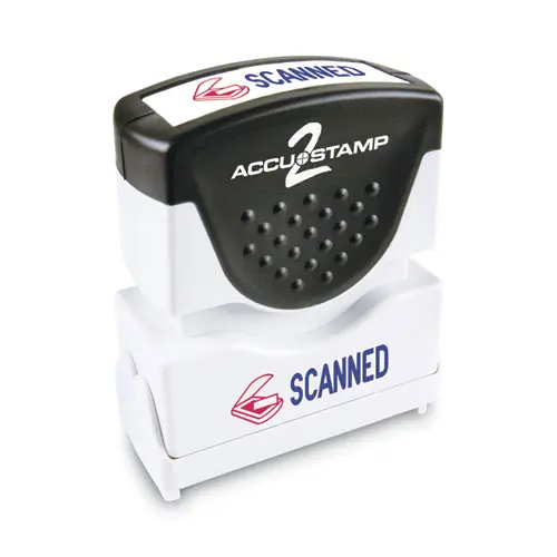 ACCUSTAMP2® Pre-Inked Shutter Stamp, Red/Blue, SCANNED