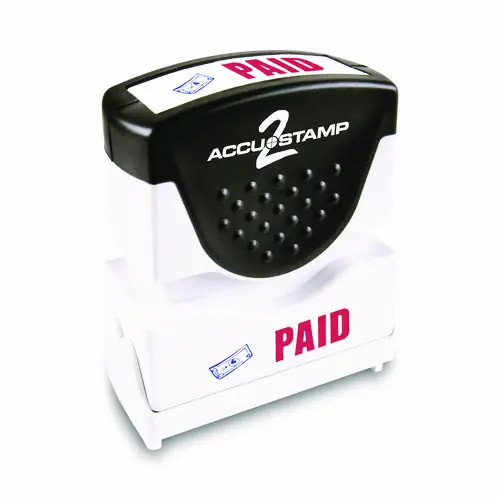 ACCUSTAMP2® Pre-Inked Shutter Stamp with Microban, Red/Blue, PAID