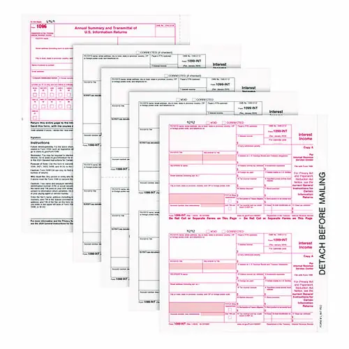 Adams® 4-Part 1099-INT Tax Forms with Tax Forms Helper, Fiscal Year: 2024, 24 Forms Total