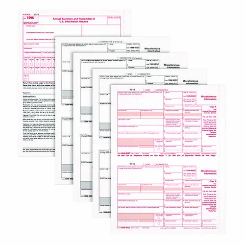 Adams® 4-Part 1099-MISC Tax Forms with Tax Forms Helper, 2024, Four-Part Carbonless, 8.5 x 5.5, 2 Forms/Sheet, 50 Forms Total