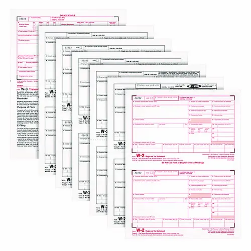 Adams® 6-Part W-2 Tax Forms with Tax Forms Helper, Fiscal Year: 2024, Six-Part Carbonless, 50 Forms Total
