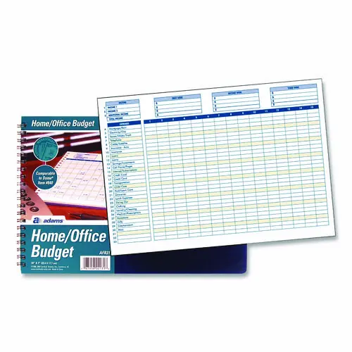Adams® Home/Office Weekly/Monthly Budget Book, Royal Blue Cover, 7" x 10", 32 Sheets