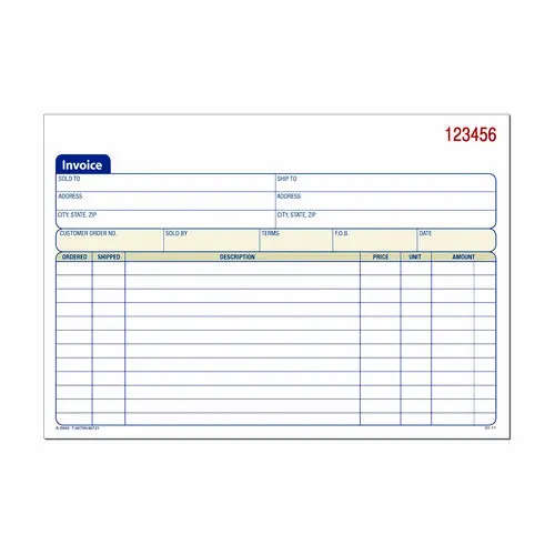 Adams® Multipart General-Purpose Invoice Pad, Three-Part Carbonless, 7.94 x 5.56, 50 Forms