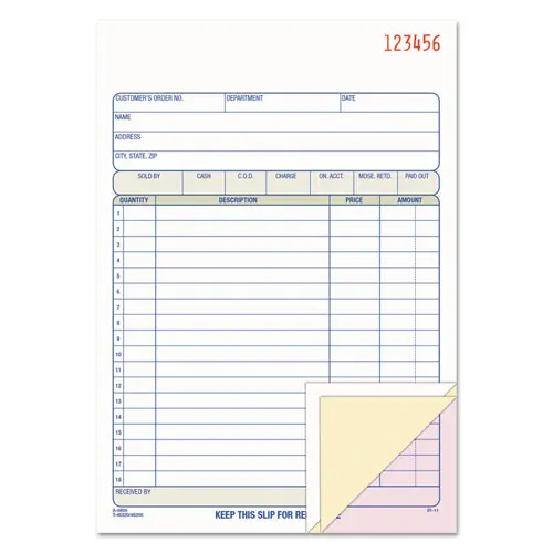 Adams® Multipart Sales Order Pad, Two-Part Carbonless, 50 Forms, 5.56 x 7.94, 18 Lines