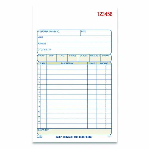 Adams® Multipart Sales Order Pad, Three-Part Carbonless, 4.19 x 6.69, 50 Forms/Pad, 10 Pads/Carton