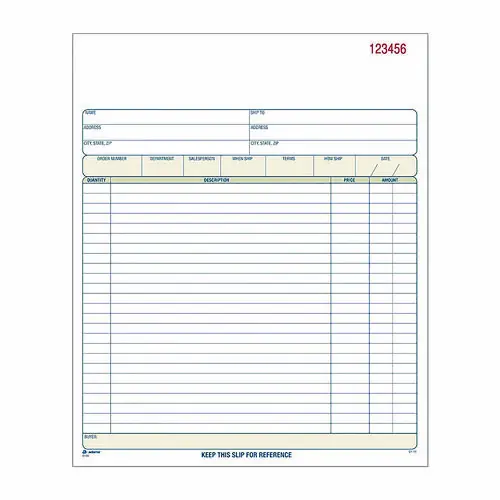 Adams® Multipart Sales Order Pad, Three-Part Carbonless, 50 Forms