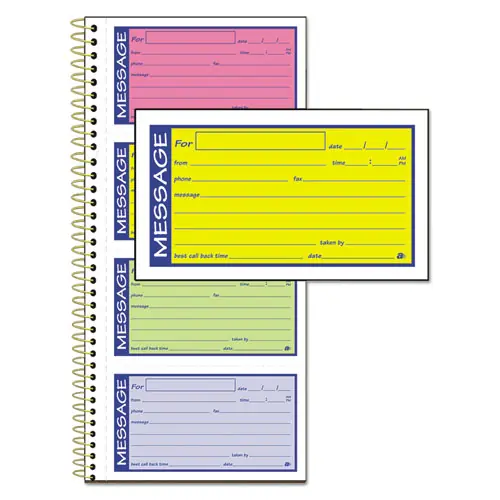 Adams® Wirebound Telephone Message Book