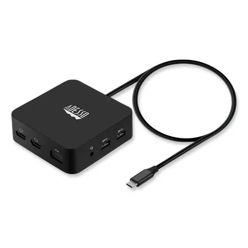 Adesso 11-in-1 USB-C Multi-Port TAA Compliant Docking Station, Black