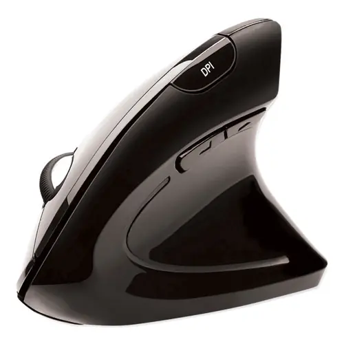 Adesso iMouse E10 Wireless Vertical Ergonomic Mouse, 2.4 GHz, 33 ft Range, Right-Hand, Black