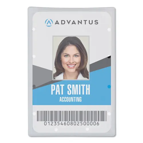 Advantus Clear ID Card Holder, Horizontal, Clear, 25/Pack