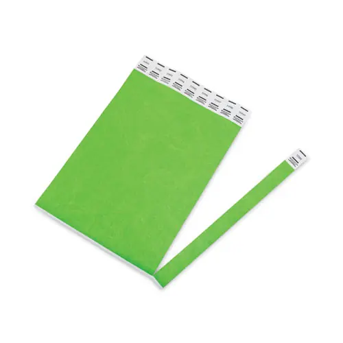 Advantus Crowd Management Wristbands, Neon Green, Sequentially Numbered, 500/Pack