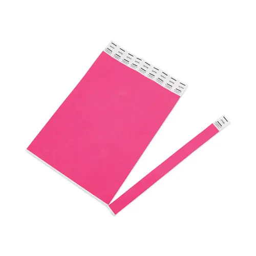 Advantus Crowd Management Wristbands, Sequentially Numbered, Neon Pink, 500/Pack
