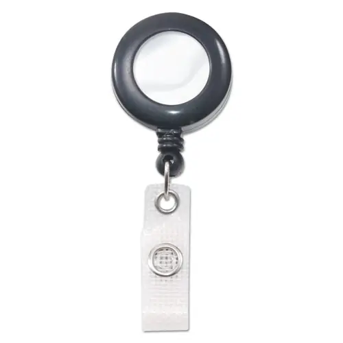 Advantus Deluxe Retractable ID Reel with Badge Holder, Black, 12/Box