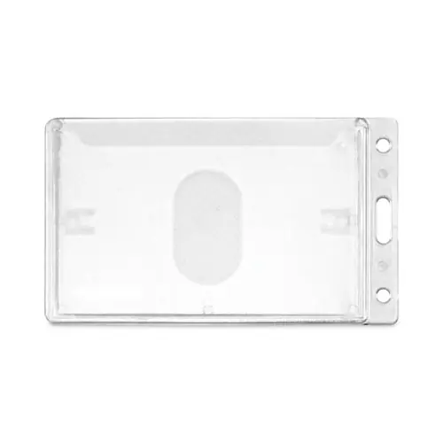 Advantus Frosted Two-Card Rigid Badge Holders, Vertical, Frosted, 2.5" x 4.13" Holder, 2.13" x 3.38" Insert, 25/Box