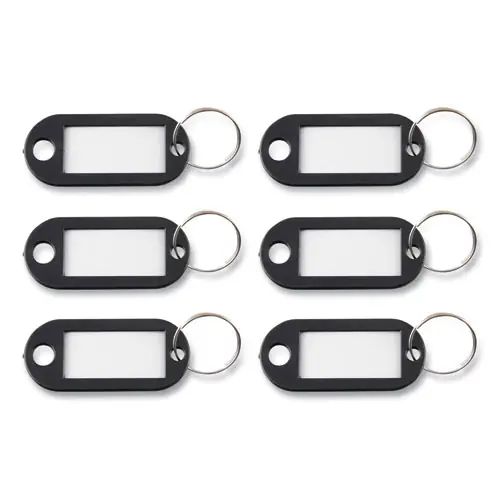 Advantus Key Tags Label Window, Black, 6/Pack