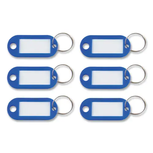 Advantus Key Tags Label Window, Dark Blue, 6/Pack