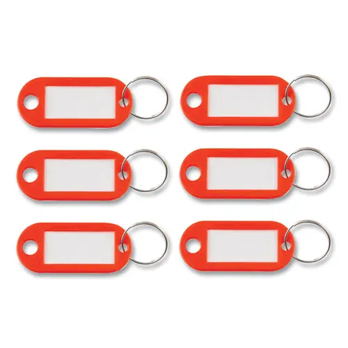 Advantus Key Tags Label Window, Red, 6/Pack