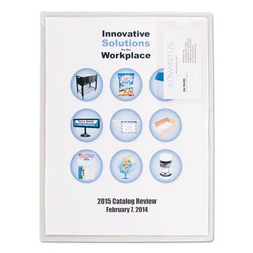 Advantus Kleer-File Poly Folder with ID Pocket, Letter Size, Transparent