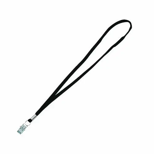 Advantus Metal Flat Clip Lanyard, 36" Long, Black, 100/Pack