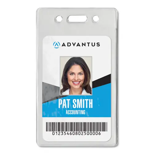 Advantus Proximity ID Badge Holders, Vertical, Clear, 50/Pack